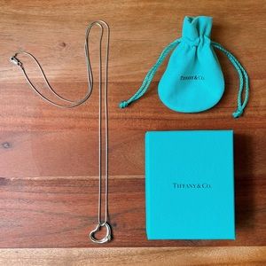 Tiffany & Co. Elsa Peretti Large Open Heart Necklace .925 Sterling Silver